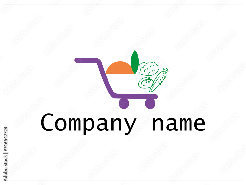 Groceries logo, icon, vector, template, isolate.