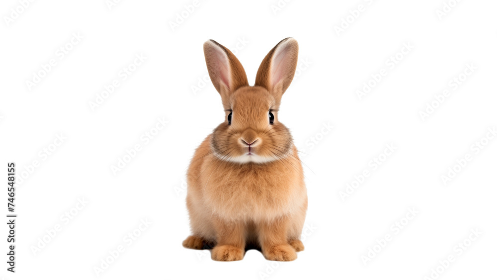 Fototapeta premium Rabbit animal cut out. Isolated bunny animal on transparent background