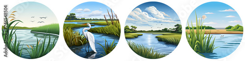 Marsh clipart collection, vector, icons isolated on transparent background