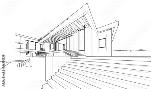 architectural sketch of house