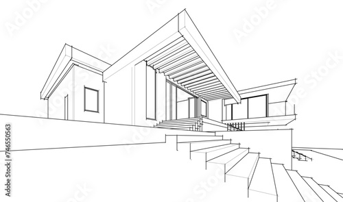 architectural sketch of house