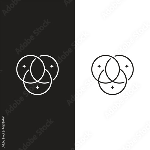 Round frame set. Geometric line circle design frames. Round shape borders. Hand drawning circle	