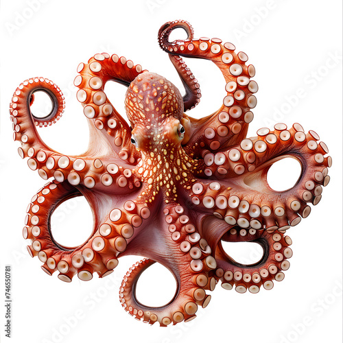 Tentacles of octopus isolated on white