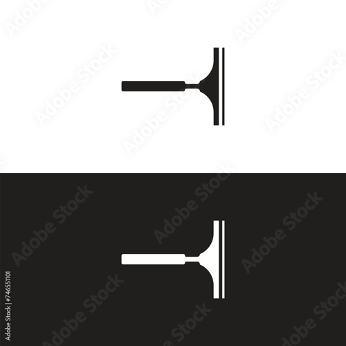 Cleaning glass window wiper squeegee icon, vector illustration photo