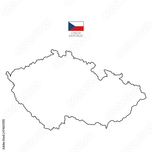 czech republic map background with states. map isolated on white background with flag. Vector illustration map europe