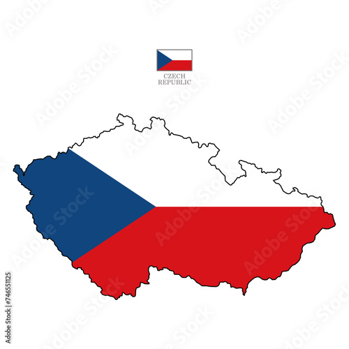 czech republic map background with states. map isolated on white background with flag. Vector illustration map europe