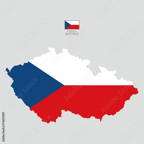 czech republic map background with states. map isolated on white background with flag. Vector illustration map europe