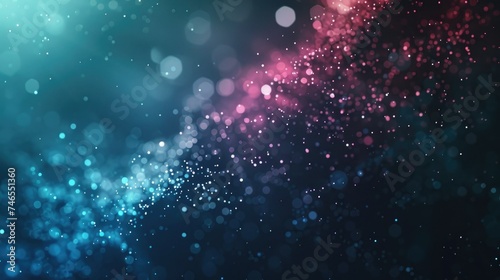 Abstract background of glowing blue and pink particles.
