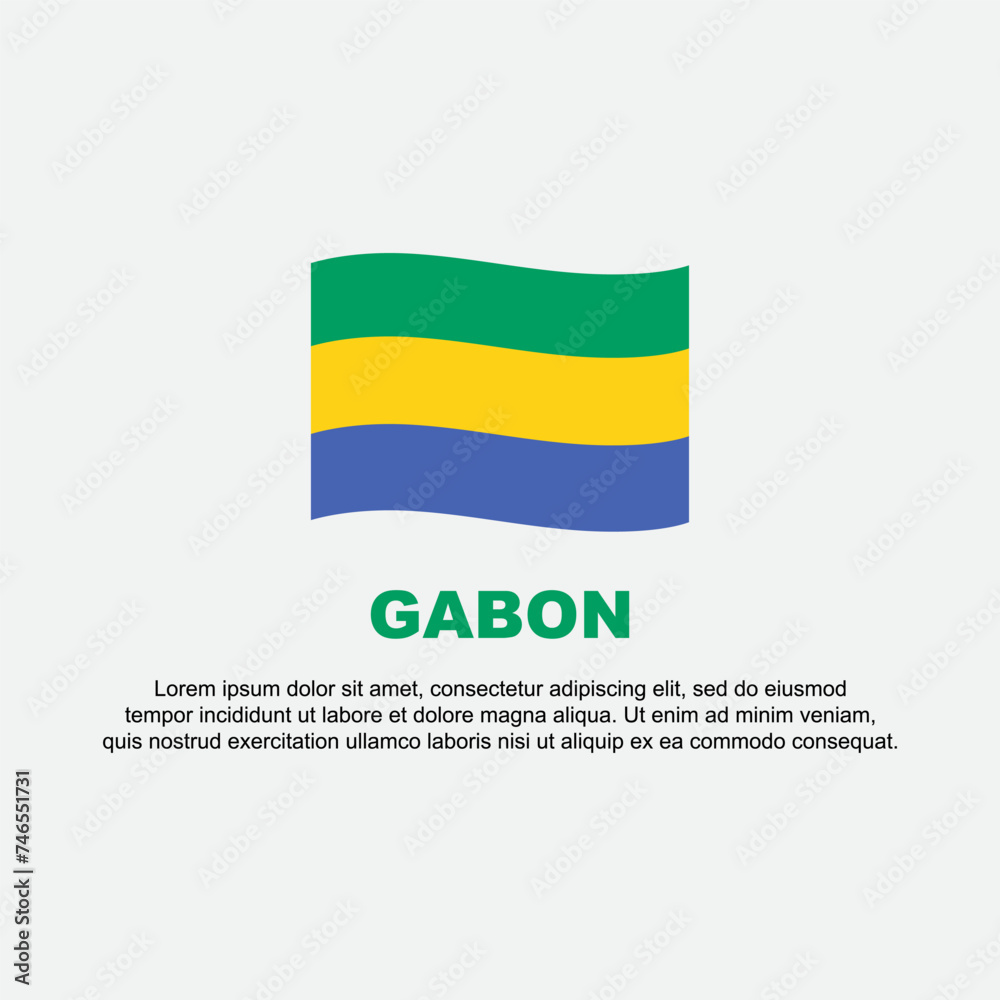 Fototapeta premium Gabon Flag Background Design Template. Gabon Independence Day Banner Social Media Post. Gabon Background