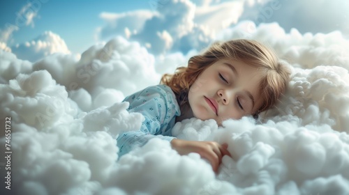 Child Sleeping in Clouds