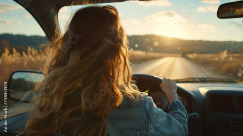 Women Driving in Rural Scene