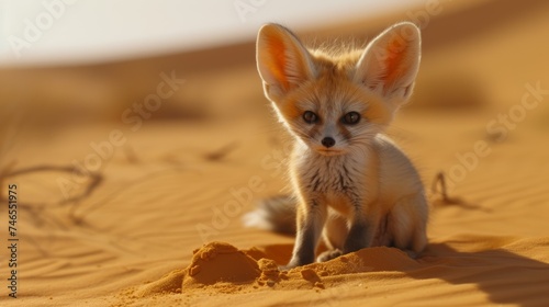 Baby Fennec Fox in Desert © Custom Media