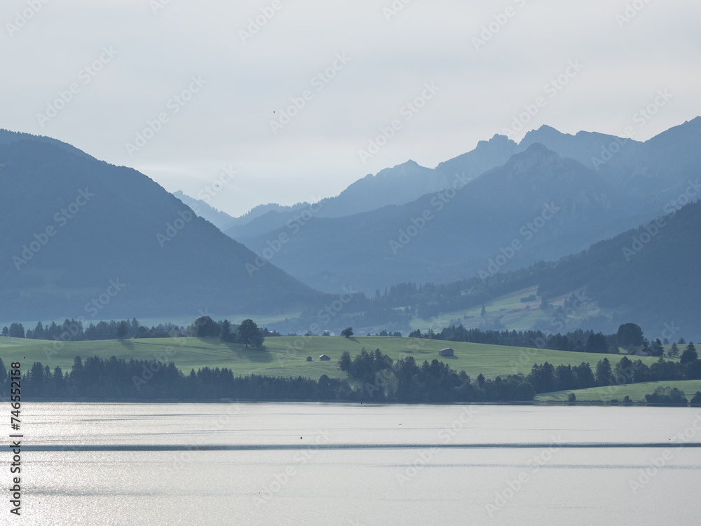 Lake Forggenseein Bavaria, Germany..