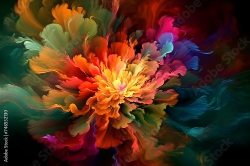 abstract dust powder explosion template Background of Holi, Indian customary holiday, riot of color powder, splash of paint, An enlargement of some coral