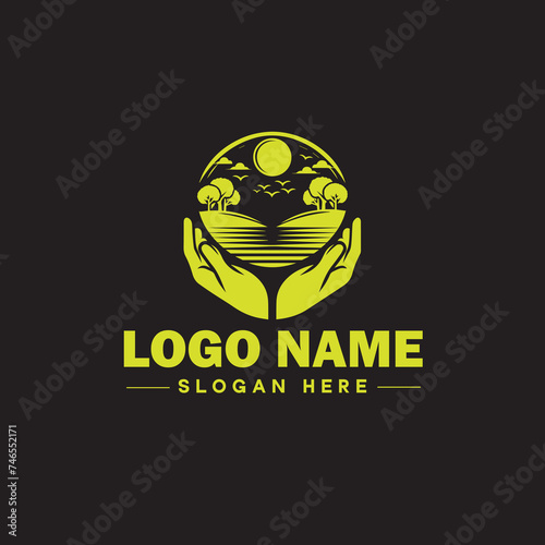 Environmental logo ecologic green nature farm business logo icon editable vector