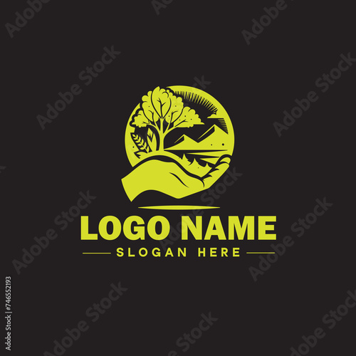  Environmental logo ecologic green nature farm business logo icon editable vector