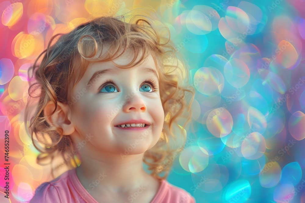 Little Girl With Blue Eyes Looking Up Little Girl With Blue Eyes Looking Up