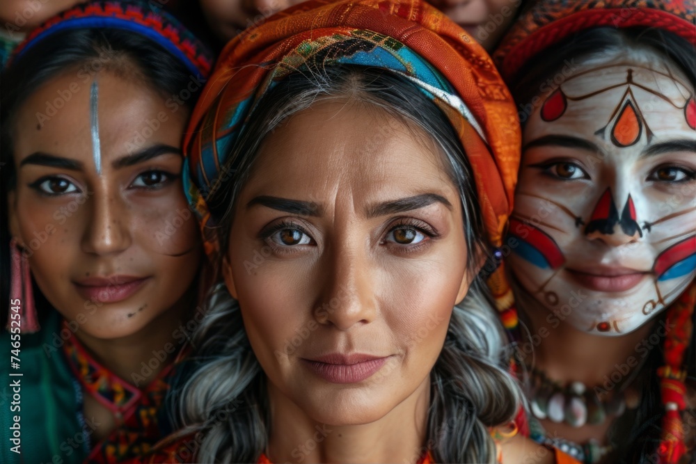 Obraz premium Group of Women With Painted Faces