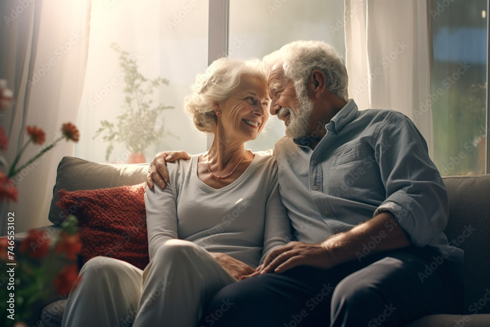Retirement planning, elderly couple and retire. Pension, nursing home and home for the elderly