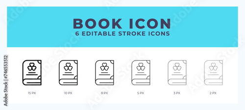 Book icon symbol. Isolated. Vector illustration with editable stroke.