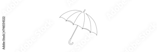 umbrella. continuous line drawing flat vector icon