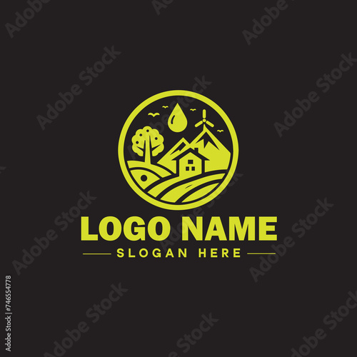 Environmental logo ecologic green nature farm business logo icon editable vector