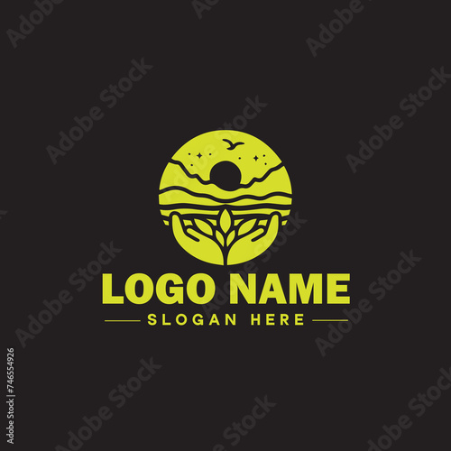  Environmental logo ecologic green nature farm business logo icon editable vector