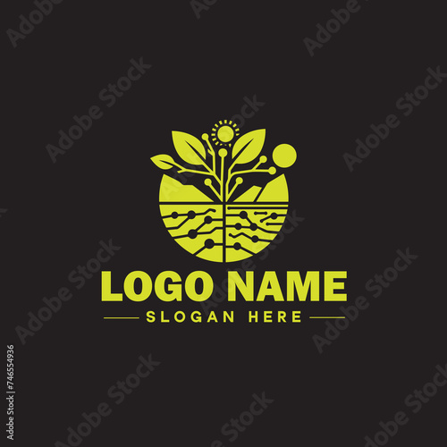  Environmental logo ecologic green nature farm business logo icon editable vector