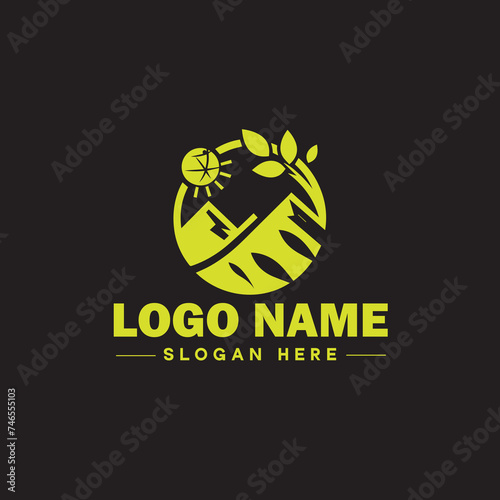  Environmental logo ecologic green nature farm business logo icon editable vector