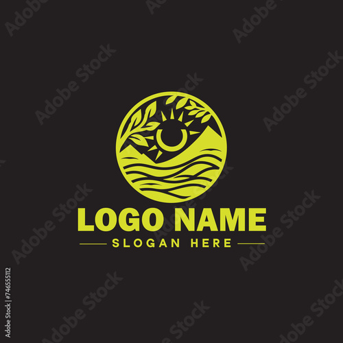  Environmental logo ecologic green nature farm business logo icon editable vector
