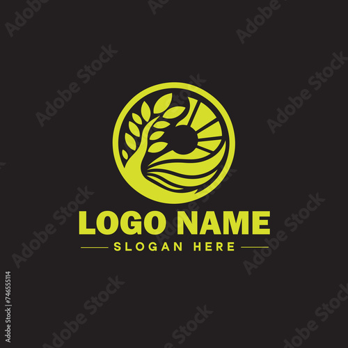  Environmental logo ecologic green nature farm business logo icon editable vector