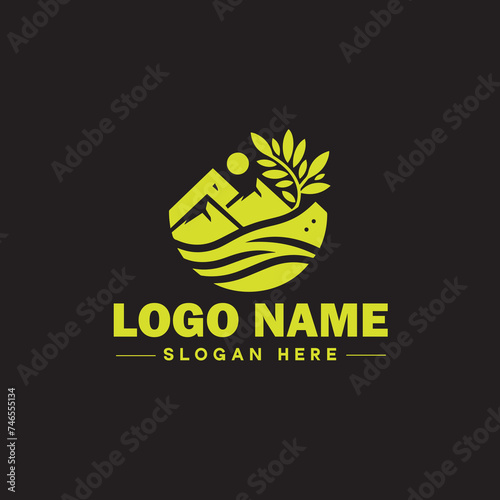  Environmental logo ecologic green nature farm business logo icon editable vector