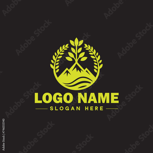  Environmental logo ecologic green nature farm business logo icon editable vector