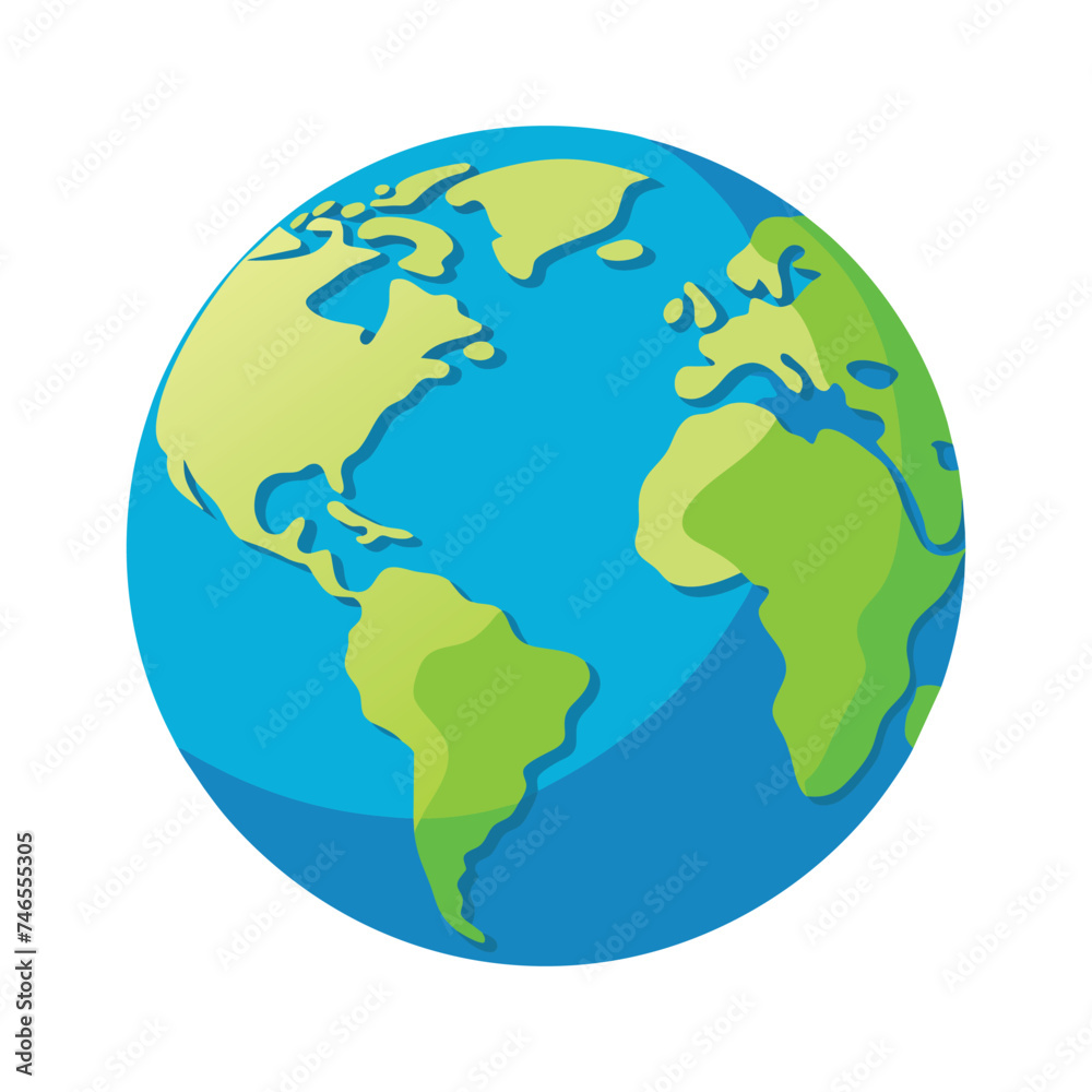  Earth flat vector illustration on white background