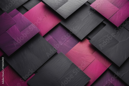 Black and Purple square shape background presentation design. AI Generated