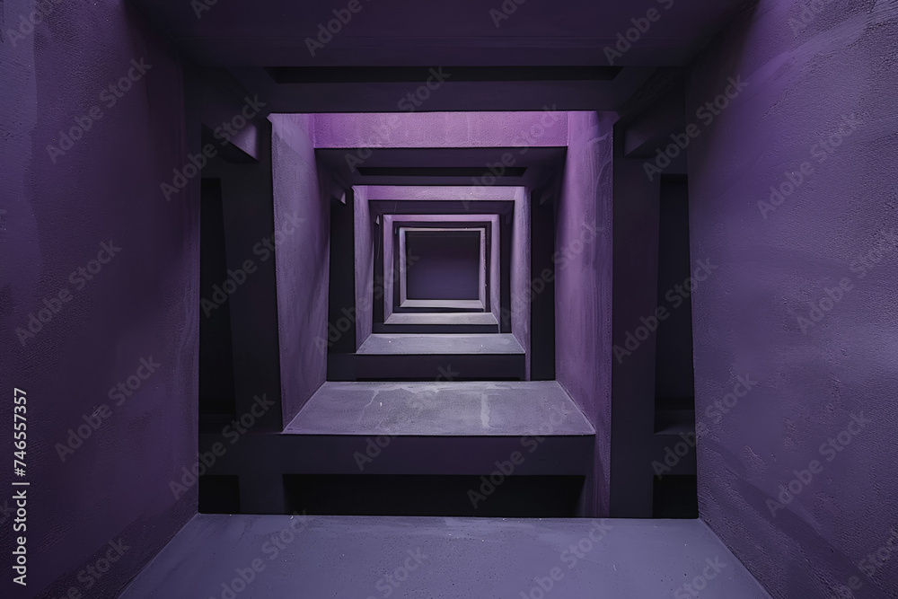 Black and Purple square shape background presentation design. AI Generated