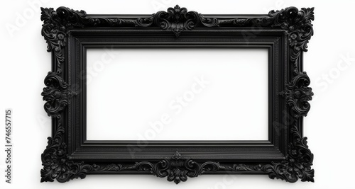 Elegant black ornate frame, perfect for a classic portrait