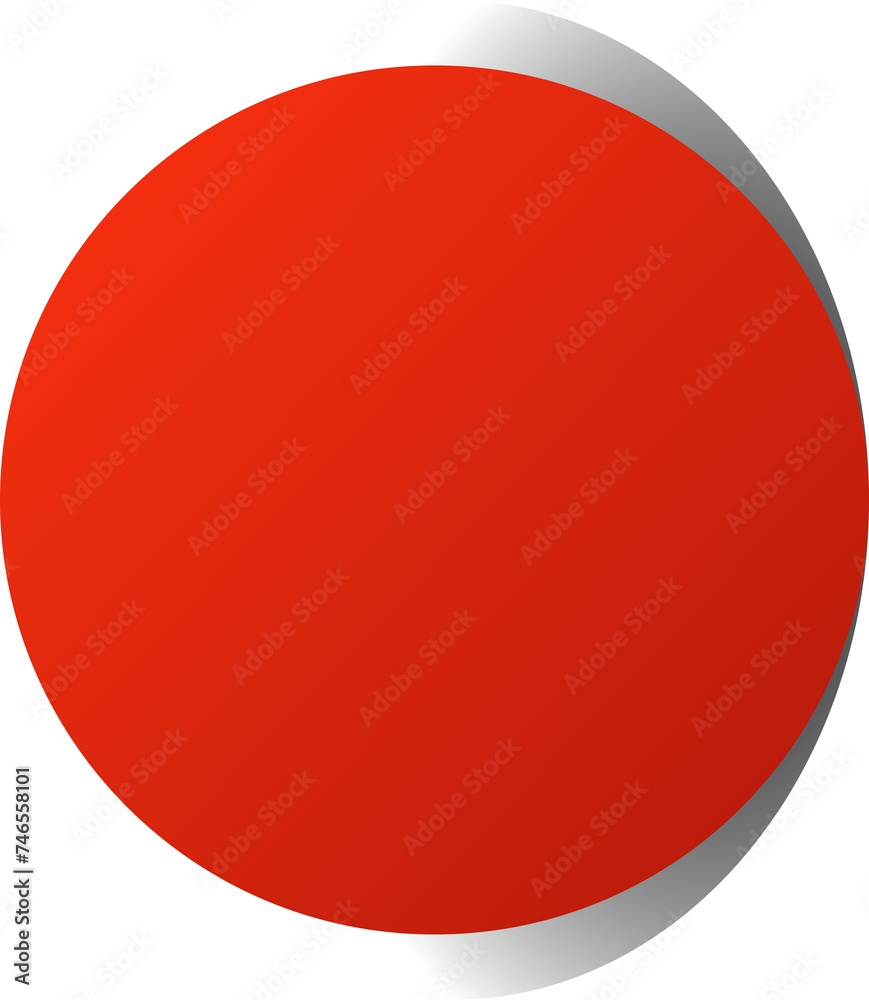 Red paper circle and shadow. Element for design Red paper circle and shadow. Element for design