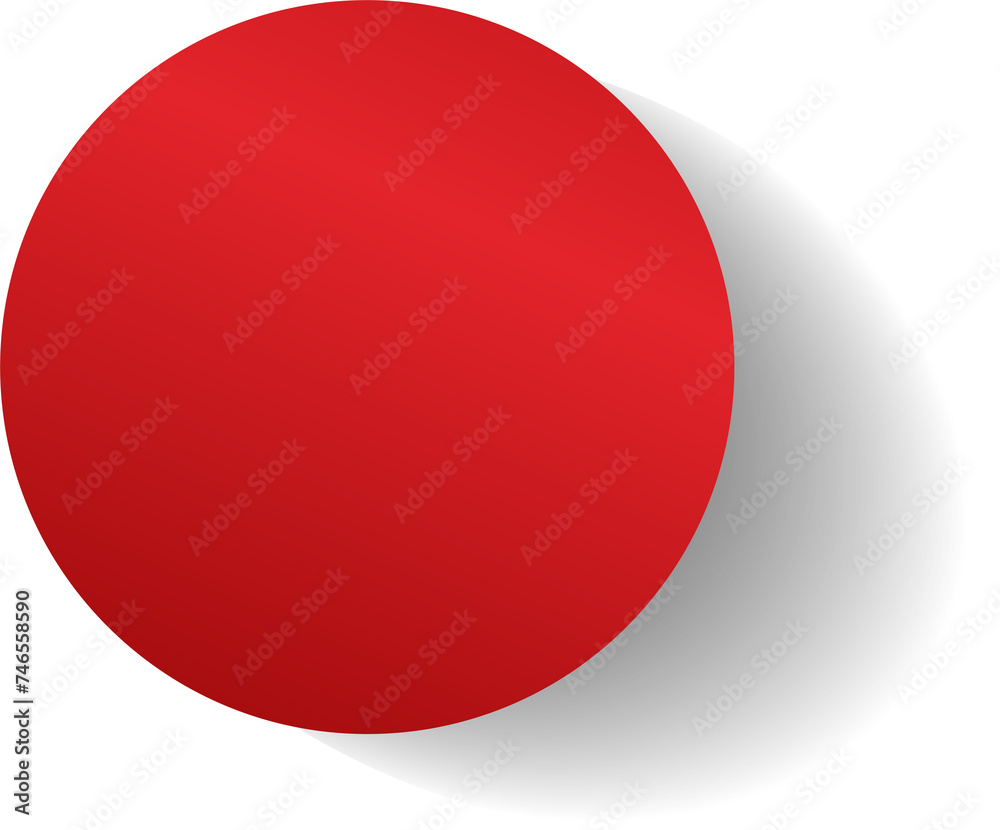Red paper circle and shadow. Element for design Red paper circle and shadow. Element for design