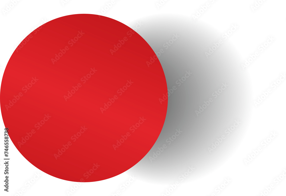 Red paper circle and shadow. Element for design Red paper circle and shadow. Element for design