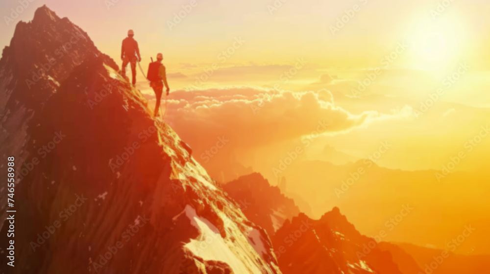 silhouette climbers manage to ascend to the summit a mountain sunset after hard teamwork,reaping the rewards collaboration to achieve common goals and accomplishments, attaining success through effort silhouette climbers manage to ascend to the summit a mountain sunset after hard teamwork,reaping the rewards collaboration to achieve common goals and accomplishments, attaining success through effort