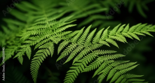  Vibrant green fern leaves in close-up