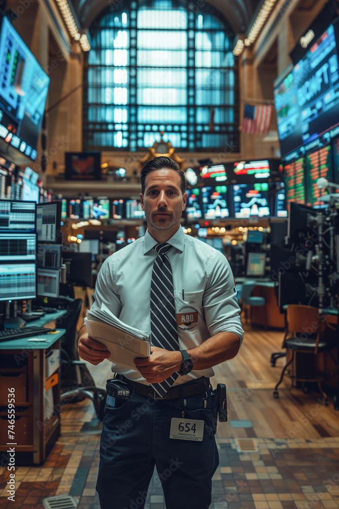 Professional investors looking up at the screens on Wall Street on a crowded trading floor Professional investors looking up at the screens on Wall Street on a crowded trading floor