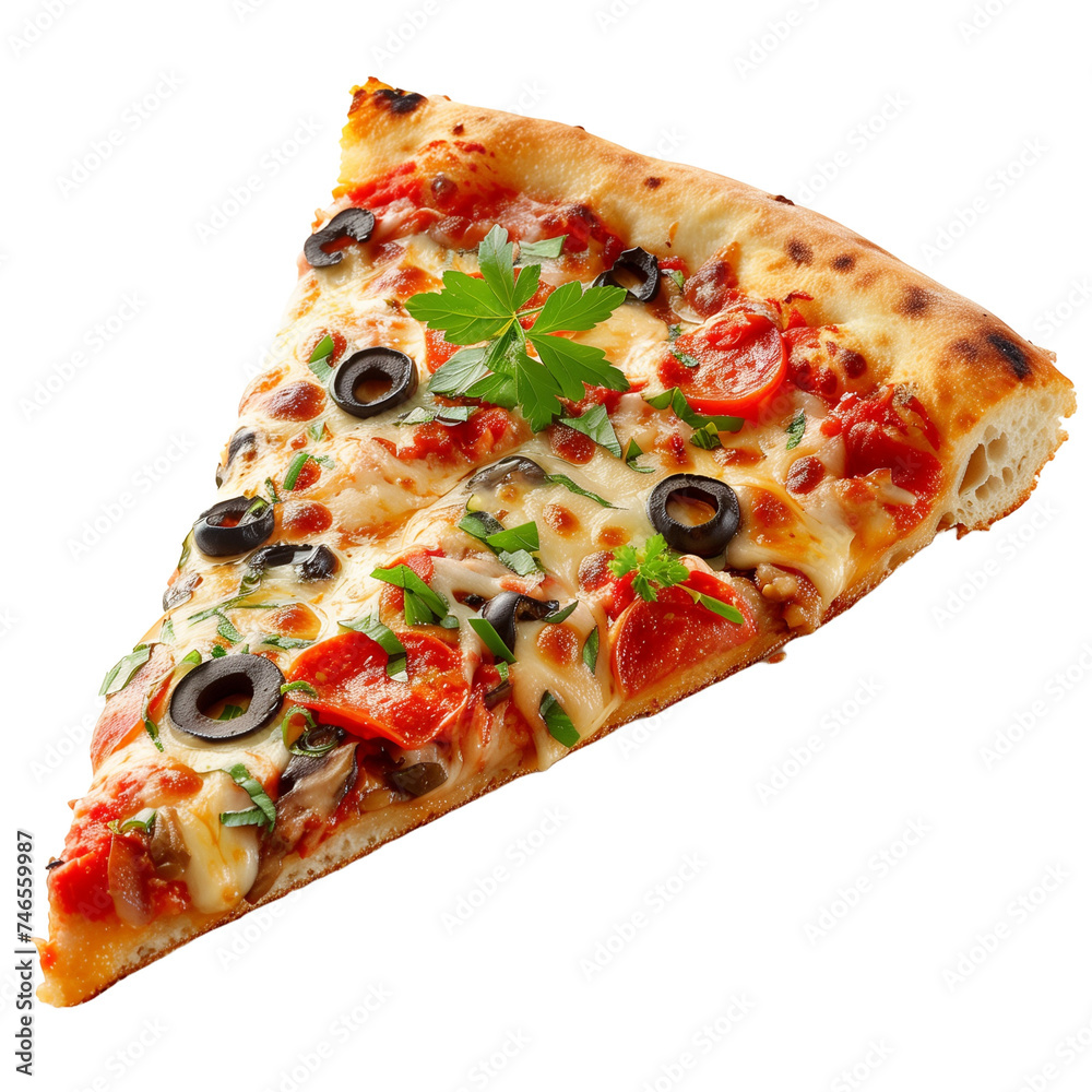 Pizza slice on a Transparent Background. Pizza slice on a Transparent Background.