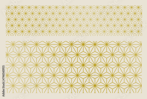 スウォッチ付きの和柄パターン、麻の葉模様