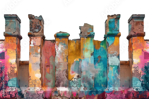 Berlin Wall isolated on transparent background