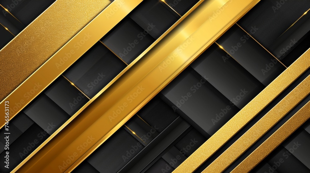Obraz premium Luxurious 3d abstract business backdrop with shimmering gold and black sparkles for elegant designs