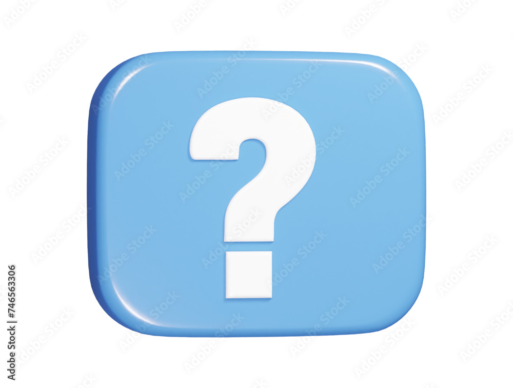 Question icon 3d render illustration Question icon 3d render illustration