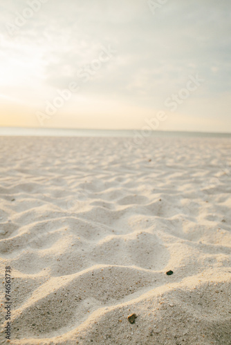  Beach summer background. sandy beaches of the North Sea in Germany at sunset.Sea coast of the North Sea. Nature of the North Sea Germany. Fer Island.