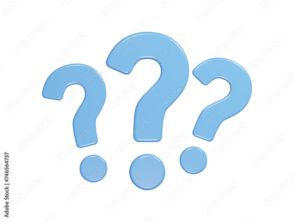 Question icon 3d render illustration Question icon 3d render illustration